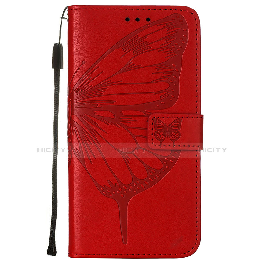 Custodia Portafoglio In Pelle Farfalla Cover con Supporto L10 per Apple iPhone 13 Mini Rosso