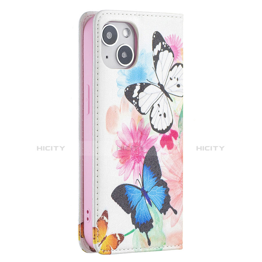 Custodia Portafoglio In Pelle Farfalla Cover con Supporto per Apple iPhone 13 Mini Rosa