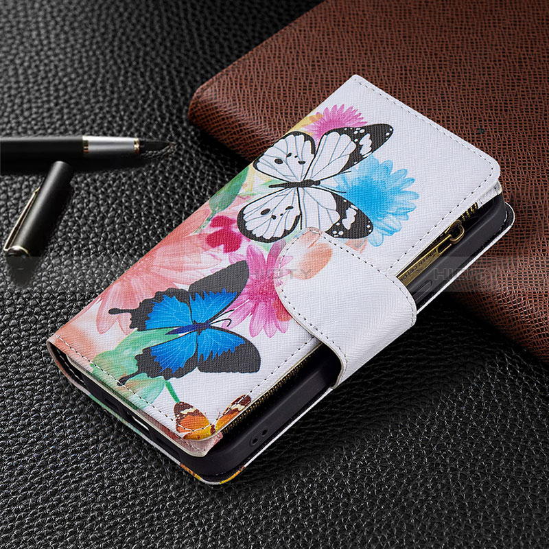 Custodia Portafoglio In Pelle Farfalla Cover con Supporto per Apple iPhone 14 Pro Max Rosa
