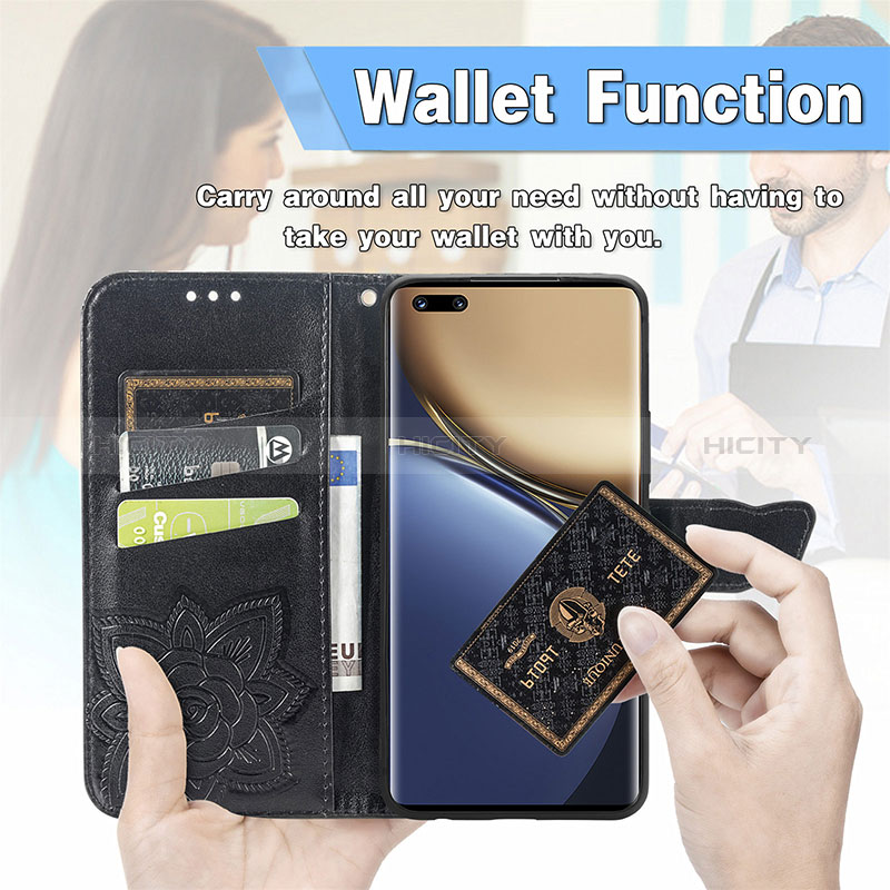 Custodia Portafoglio In Pelle Farfalla Cover con Supporto per Huawei Honor Magic3 5G