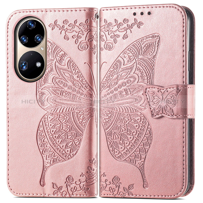 Custodia Portafoglio In Pelle Farfalla Cover con Supporto per Huawei P50 Pro