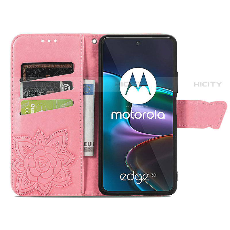 Custodia Portafoglio In Pelle Farfalla Cover con Supporto per Motorola Moto Edge 30 5G