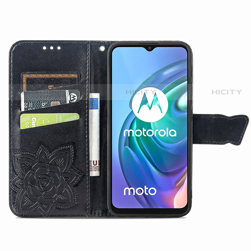 Custodia Portafoglio In Pelle Farfalla Cover con Supporto per Motorola Moto G10