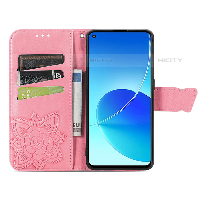 Custodia Portafoglio In Pelle Farfalla Cover con Supporto per Oppo Reno6 Z 5G