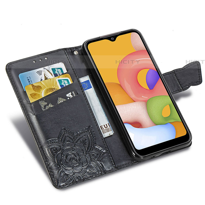 Custodia Portafoglio In Pelle Farfalla Cover con Supporto per Samsung Galaxy A01 SM-A015