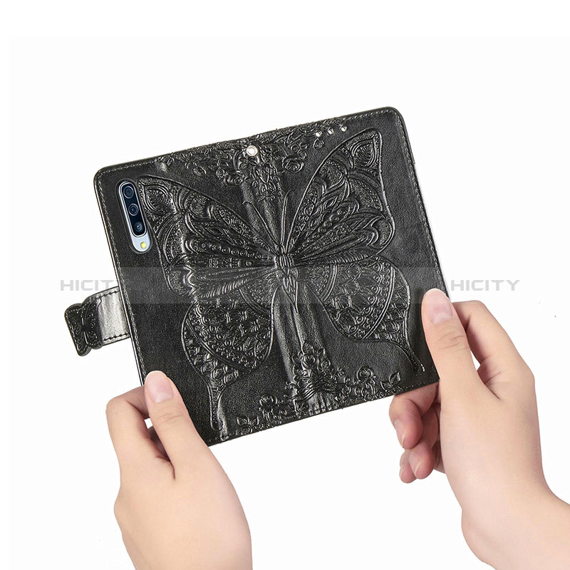 Custodia Portafoglio In Pelle Farfalla Cover con Supporto per Samsung Galaxy A30S
