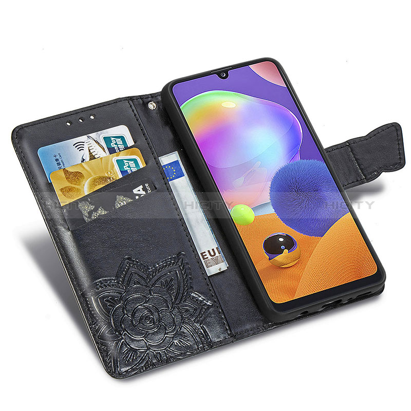 Custodia Portafoglio In Pelle Farfalla Cover con Supporto per Samsung Galaxy A31