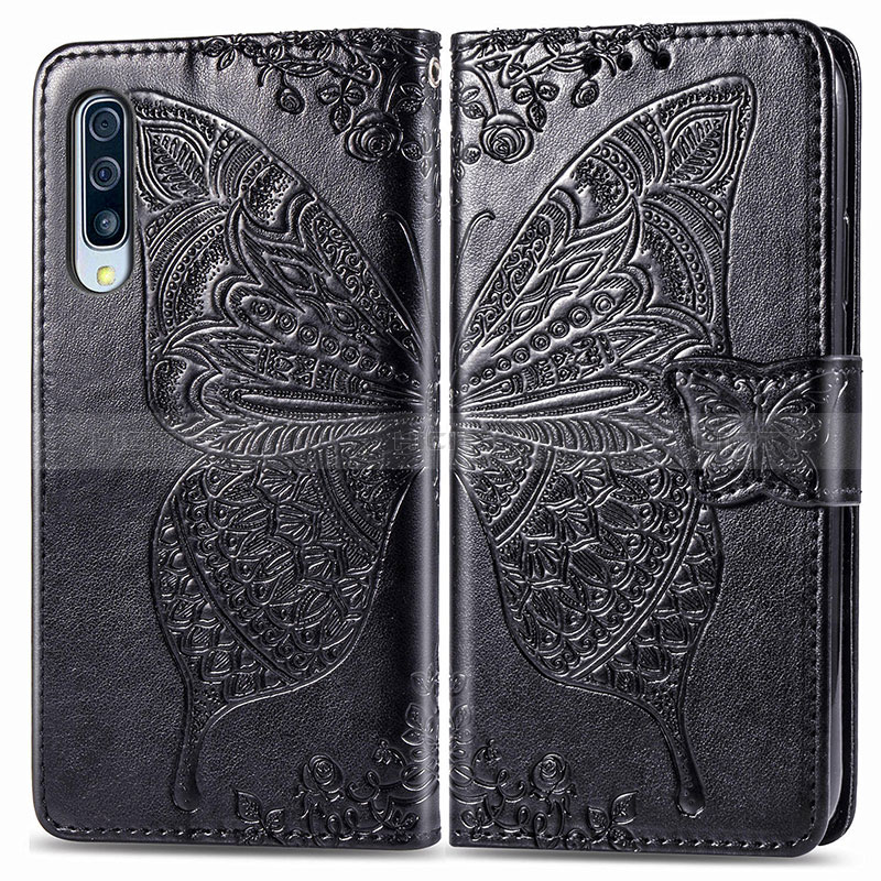 Custodia Portafoglio In Pelle Farfalla Cover con Supporto per Samsung Galaxy A50