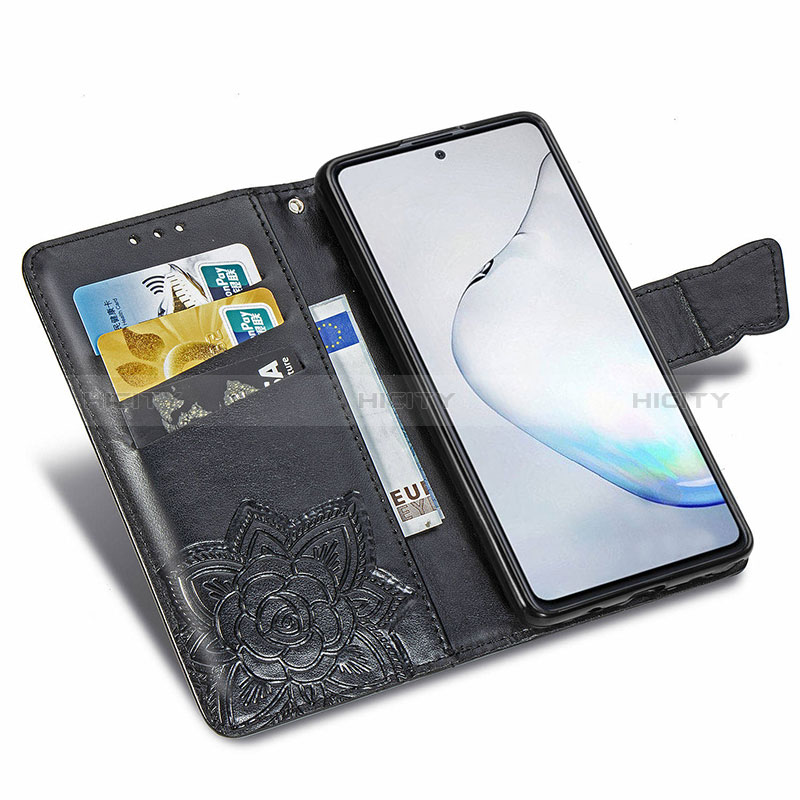 Custodia Portafoglio In Pelle Farfalla Cover con Supporto per Samsung Galaxy A81