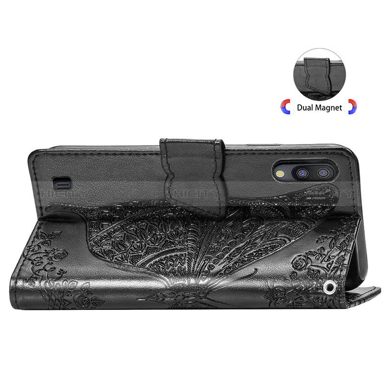 Custodia Portafoglio In Pelle Farfalla Cover con Supporto per Samsung Galaxy M10