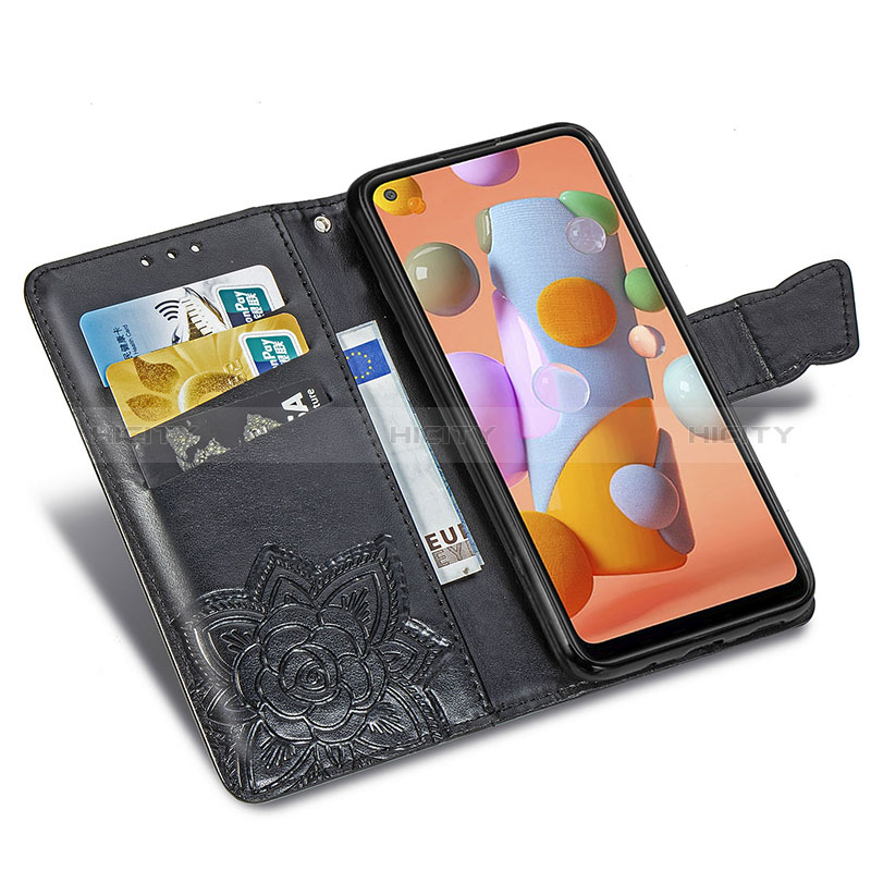 Custodia Portafoglio In Pelle Farfalla Cover con Supporto per Samsung Galaxy M11