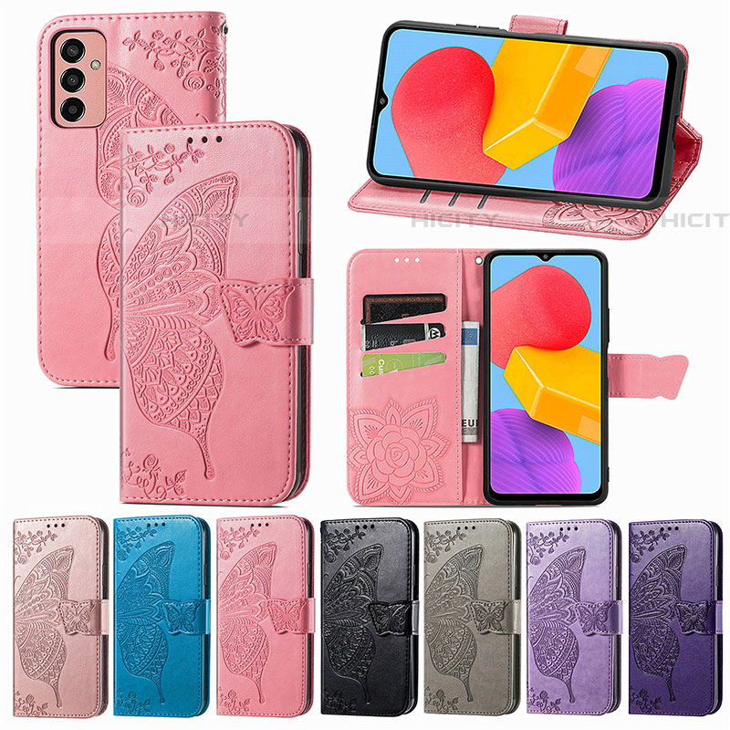 Custodia Portafoglio In Pelle Farfalla Cover con Supporto per Samsung Galaxy M13 4G