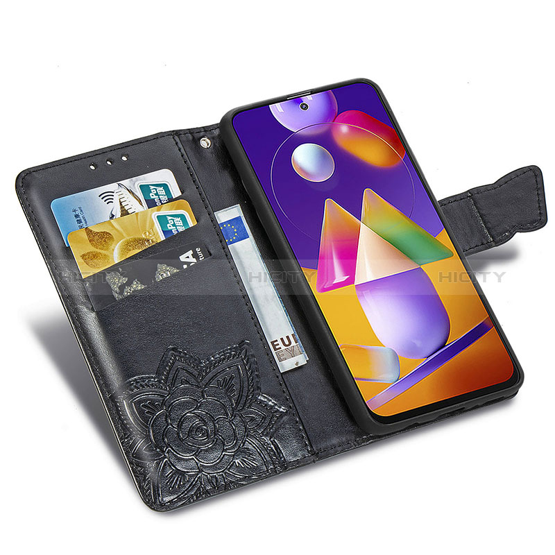 Custodia Portafoglio In Pelle Farfalla Cover con Supporto per Samsung Galaxy M31s