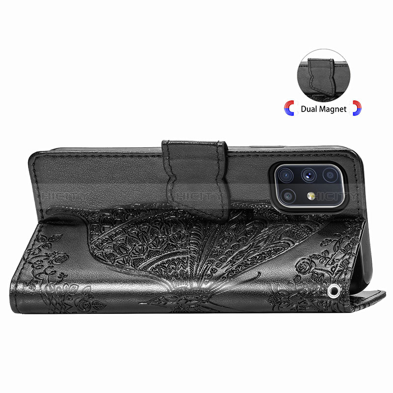 Custodia Portafoglio In Pelle Farfalla Cover con Supporto per Samsung Galaxy M51