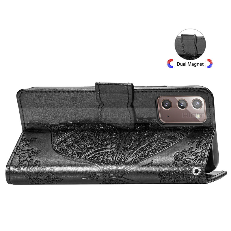 Custodia Portafoglio In Pelle Farfalla Cover con Supporto per Samsung Galaxy Note 20 5G