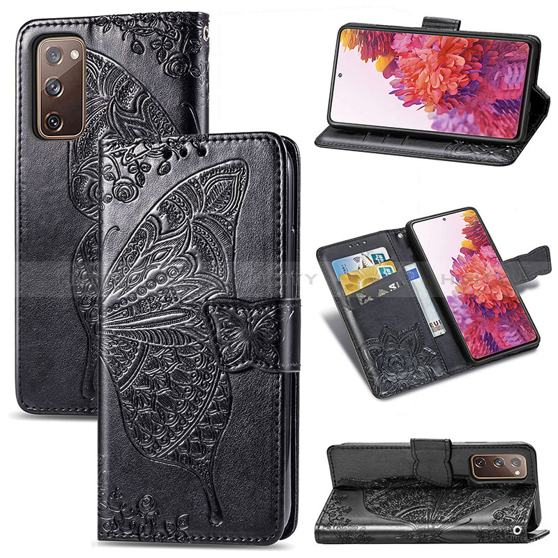 Custodia Portafoglio In Pelle Farfalla Cover con Supporto per Samsung Galaxy S20 FE 5G