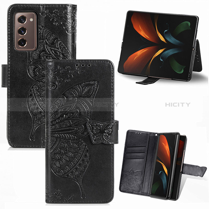 Custodia Portafoglio In Pelle Farfalla Cover con Supporto per Samsung Galaxy Z Fold2 5G