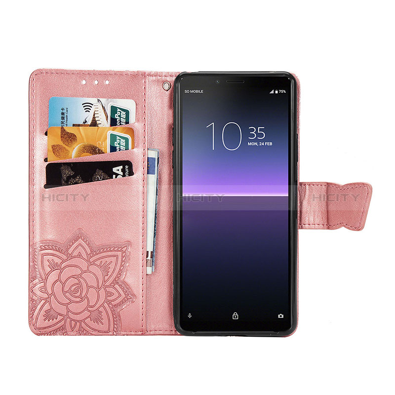 Custodia Portafoglio In Pelle Farfalla Cover con Supporto per Sony Xperia 10 II