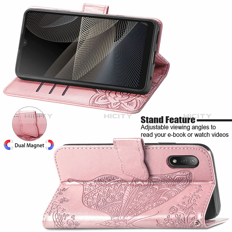 Custodia Portafoglio In Pelle Farfalla Cover con Supporto per Sony Xperia Ace II