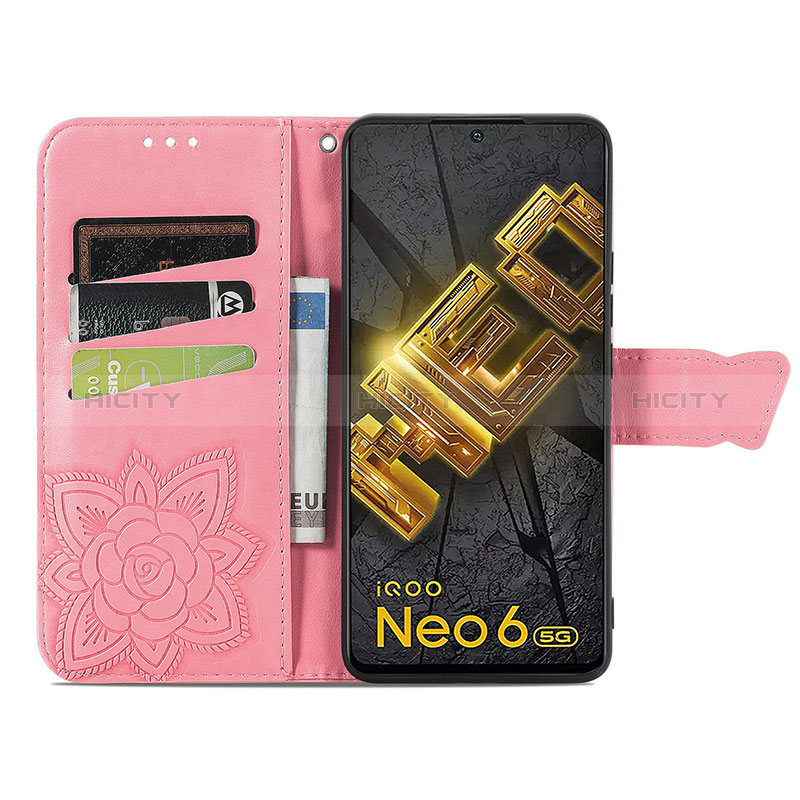 Custodia Portafoglio In Pelle Farfalla Cover con Supporto per Vivo iQOO Neo6 5G