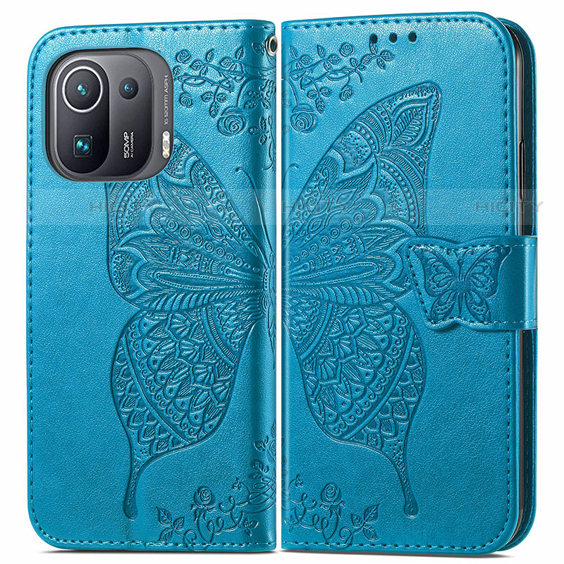 Custodia Portafoglio In Pelle Farfalla Cover con Supporto per Xiaomi Mi 11 Pro 5G