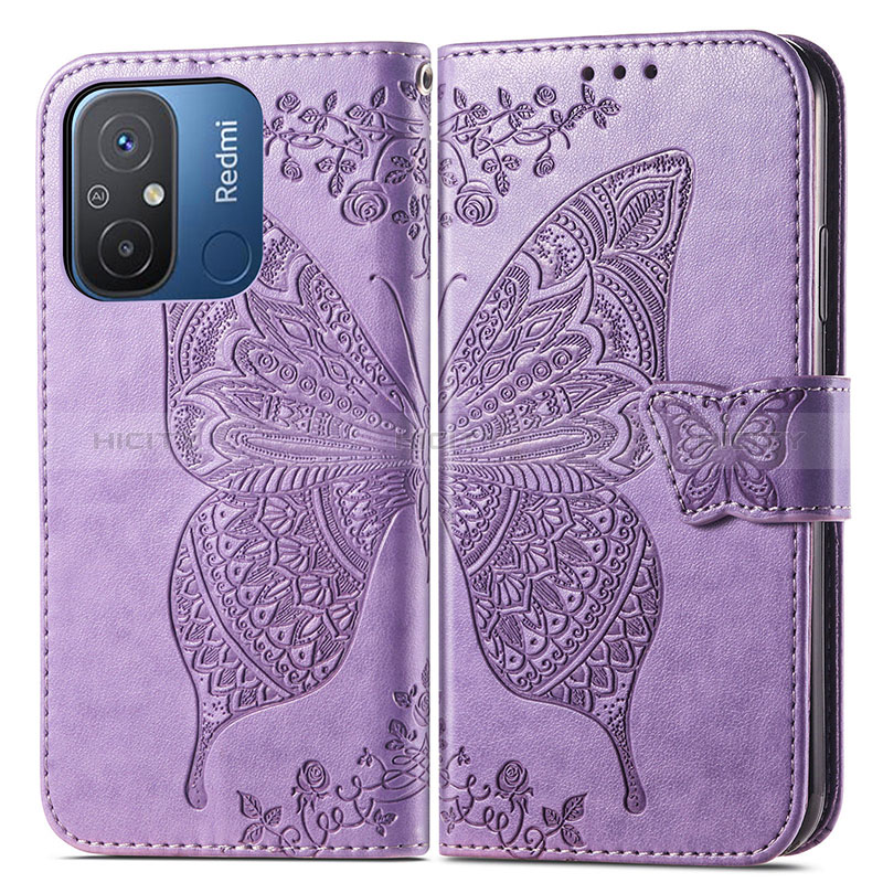 Custodia Portafoglio In Pelle Farfalla Cover con Supporto per Xiaomi Redmi 12C 4G