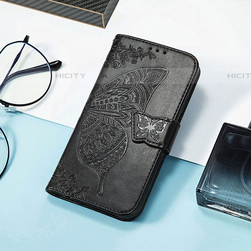 Custodia Portafoglio In Pelle Farfalla Cover con Supporto S01D per Samsung Galaxy M13 4G Nero