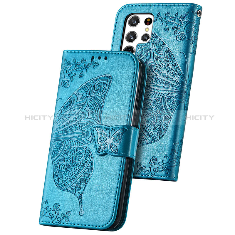 Custodia Portafoglio In Pelle Farfalla Cover con Supporto S01D per Samsung Galaxy S24 Ultra 5G