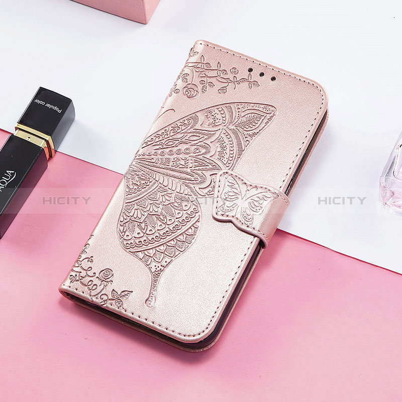 Custodia Portafoglio In Pelle Farfalla Cover con Supporto S01D per Samsung Galaxy XCover 6 Pro 5G Rosa