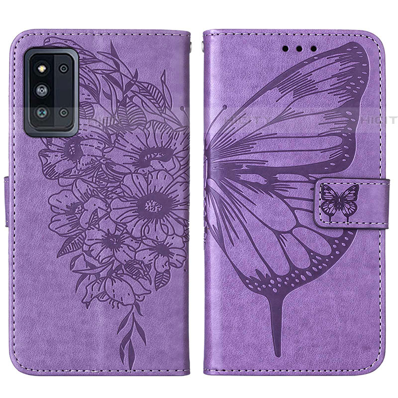 Custodia Portafoglio In Pelle Farfalla Cover con Supporto Y01B per Samsung Galaxy F52 5G