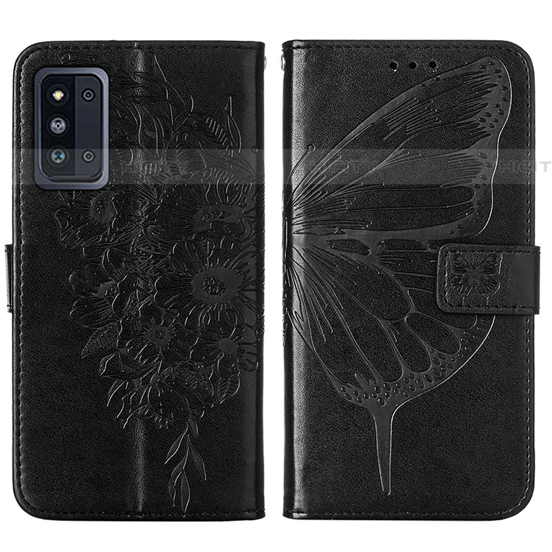 Custodia Portafoglio In Pelle Farfalla Cover con Supporto Y01B per Samsung Galaxy F52 5G Nero