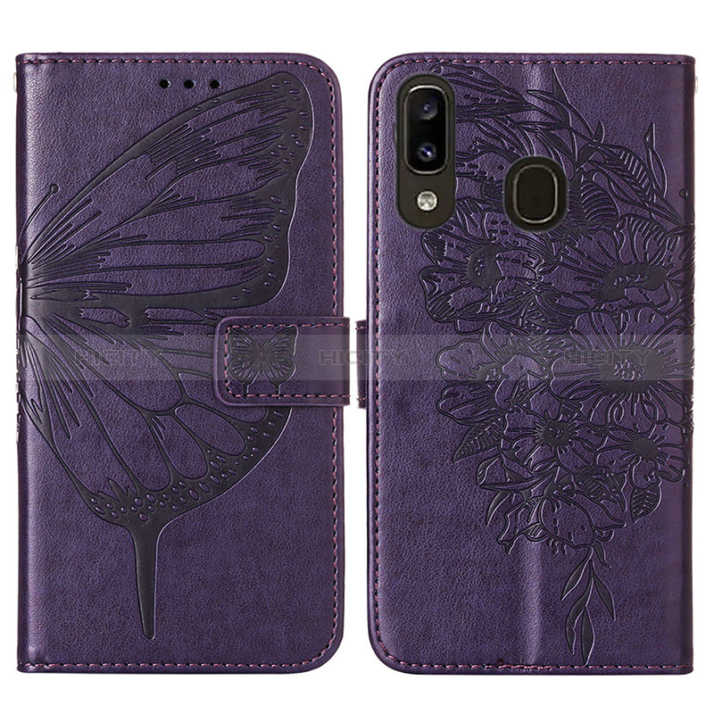 Custodia Portafoglio In Pelle Farfalla Cover con Supporto Y01B per Samsung Galaxy M10S