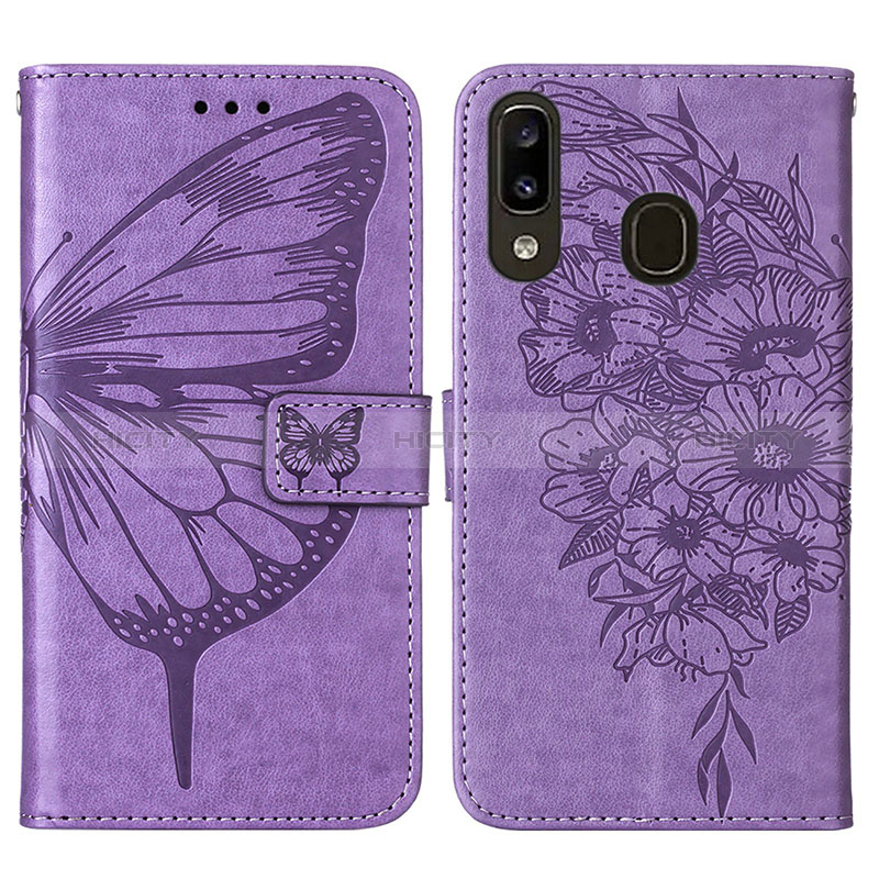 Custodia Portafoglio In Pelle Farfalla Cover con Supporto Y01B per Samsung Galaxy M10S