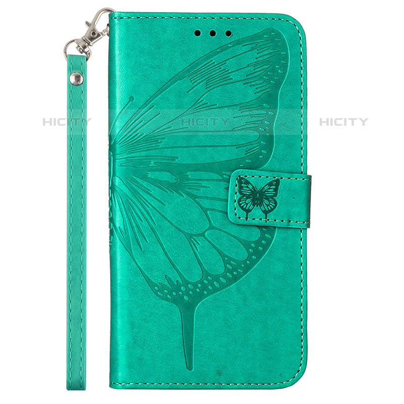 Custodia Portafoglio In Pelle Farfalla Cover con Supporto Y01B per Samsung Galaxy M33 5G Verde