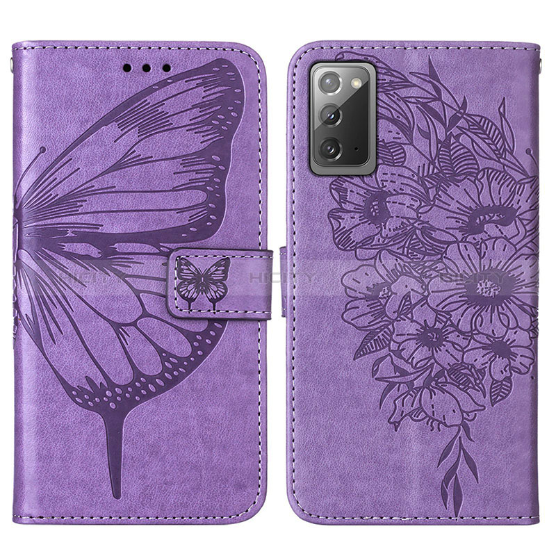 Custodia Portafoglio In Pelle Farfalla Cover con Supporto Y01B per Samsung Galaxy Note 20 5G