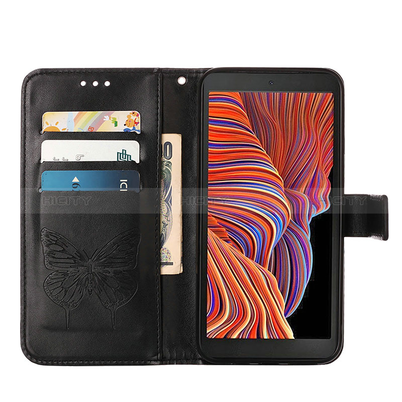 Custodia Portafoglio In Pelle Farfalla Cover con Supporto Y01B per Samsung Galaxy XCover 5 SM-G525F