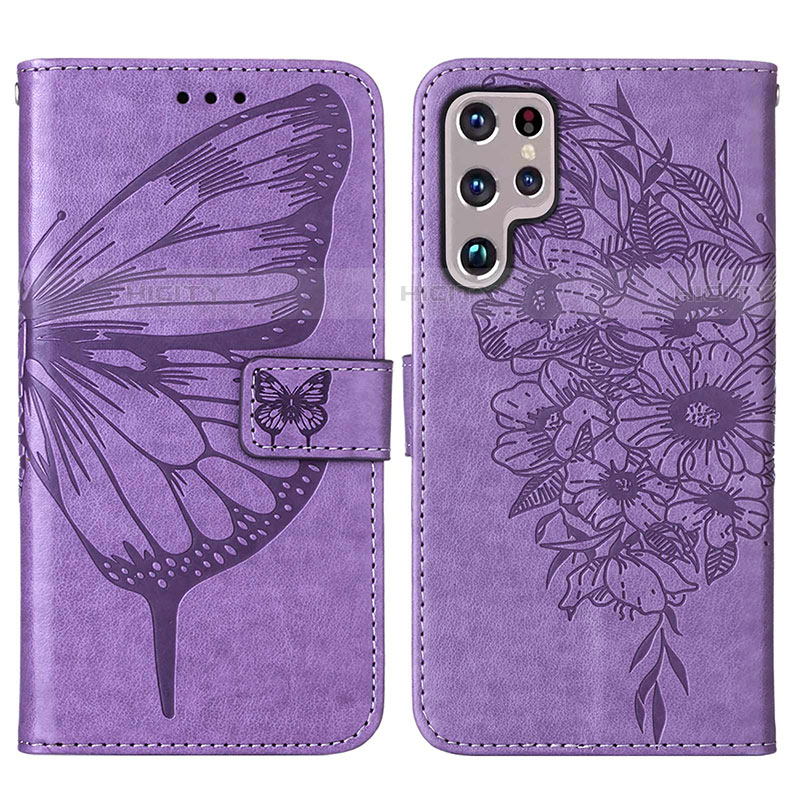 Custodia Portafoglio In Pelle Farfalla Cover con Supporto Y06B per Samsung Galaxy S21 Ultra 5G