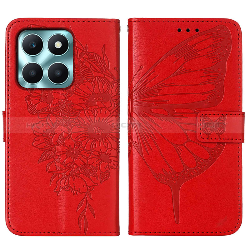 Custodia Portafoglio In Pelle Farfalla Cover con Supporto YB1 per Huawei Honor X6a
