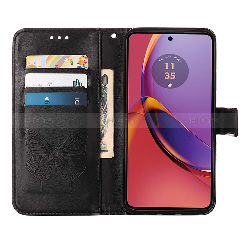 Custodia Portafoglio In Pelle Farfalla Cover con Supporto YB1 per Motorola Moto G84 5G
