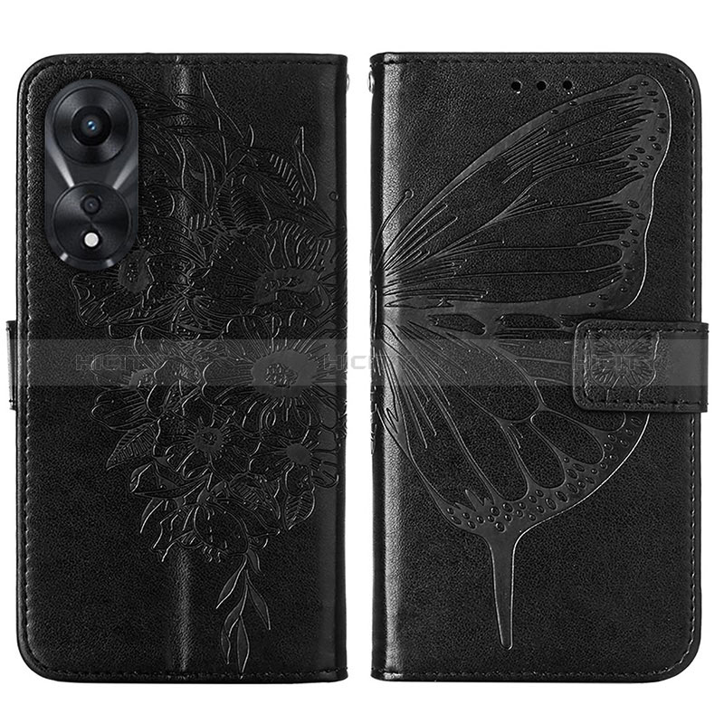 Custodia Portafoglio In Pelle Farfalla Cover con Supporto YB2 per Oppo A78 5G