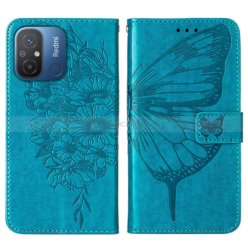 Custodia Portafoglio In Pelle Farfalla Cover con Supporto YB2 per Xiaomi Redmi 12C 4G