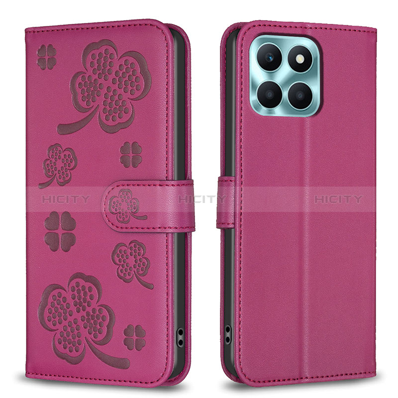 Custodia Portafoglio In Pelle Fiori Cover con Supporto BF1 per Huawei Honor X8b