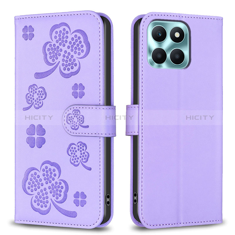 Custodia Portafoglio In Pelle Fiori Cover con Supporto BF1 per Huawei Honor X8b