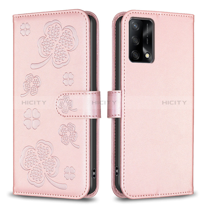 Custodia Portafoglio In Pelle Fiori Cover con Supporto BF1 per Oppo A74 4G