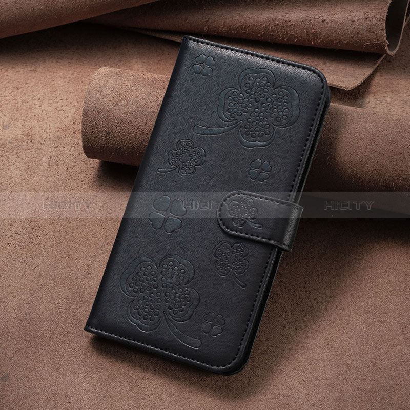 Custodia Portafoglio In Pelle Fiori Cover con Supporto BF2 per Oppo A58 5G Nero