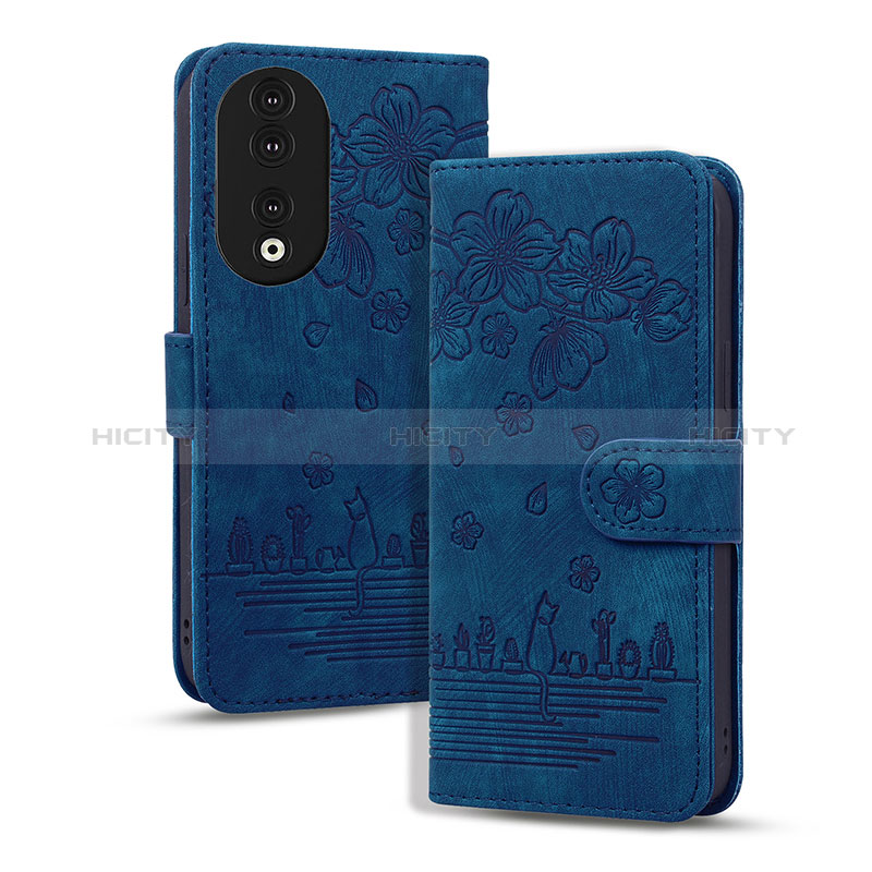 Custodia Portafoglio In Pelle Fiori Cover con Supporto HF1 per Huawei Honor 90 5G