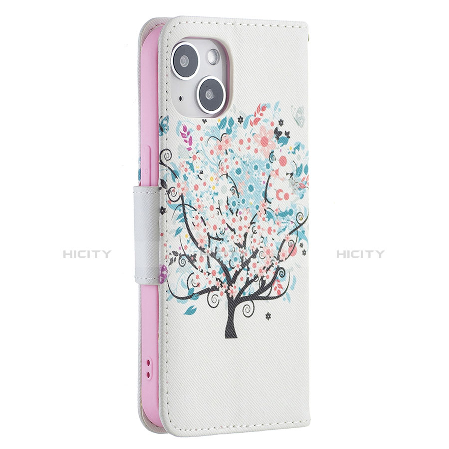 Custodia Portafoglio In Pelle Fiori Cover con Supporto L01 per Apple iPhone 13 Multicolore