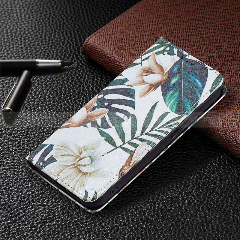 Custodia Portafoglio In Pelle Fiori Cover con Supporto L01 per Apple iPhone 14 Pro Max Multicolore