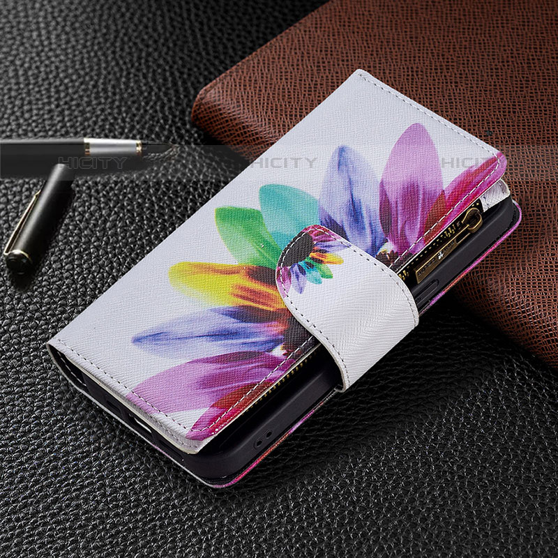 Custodia Portafoglio In Pelle Fiori Cover con Supporto per Apple iPhone 15 Pro Colorato