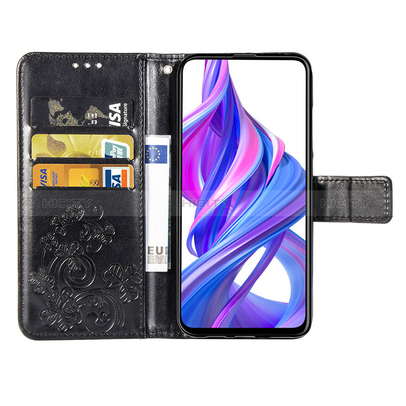 Custodia Portafoglio In Pelle Fiori Cover con Supporto per Huawei Honor 9X